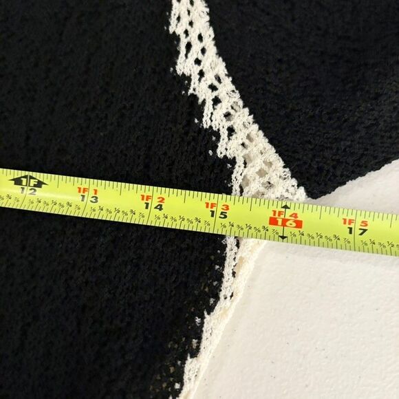 Ive Dress Women's XS Open Knit Sheer Black White Sweater Round Neck - Picture 9 of 9